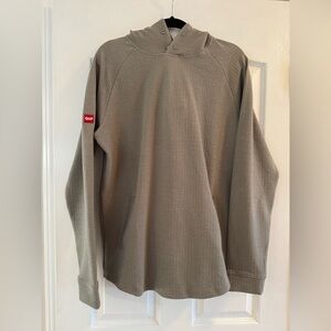 Olive Green/Grey Waffle Knit Golf Hoodie